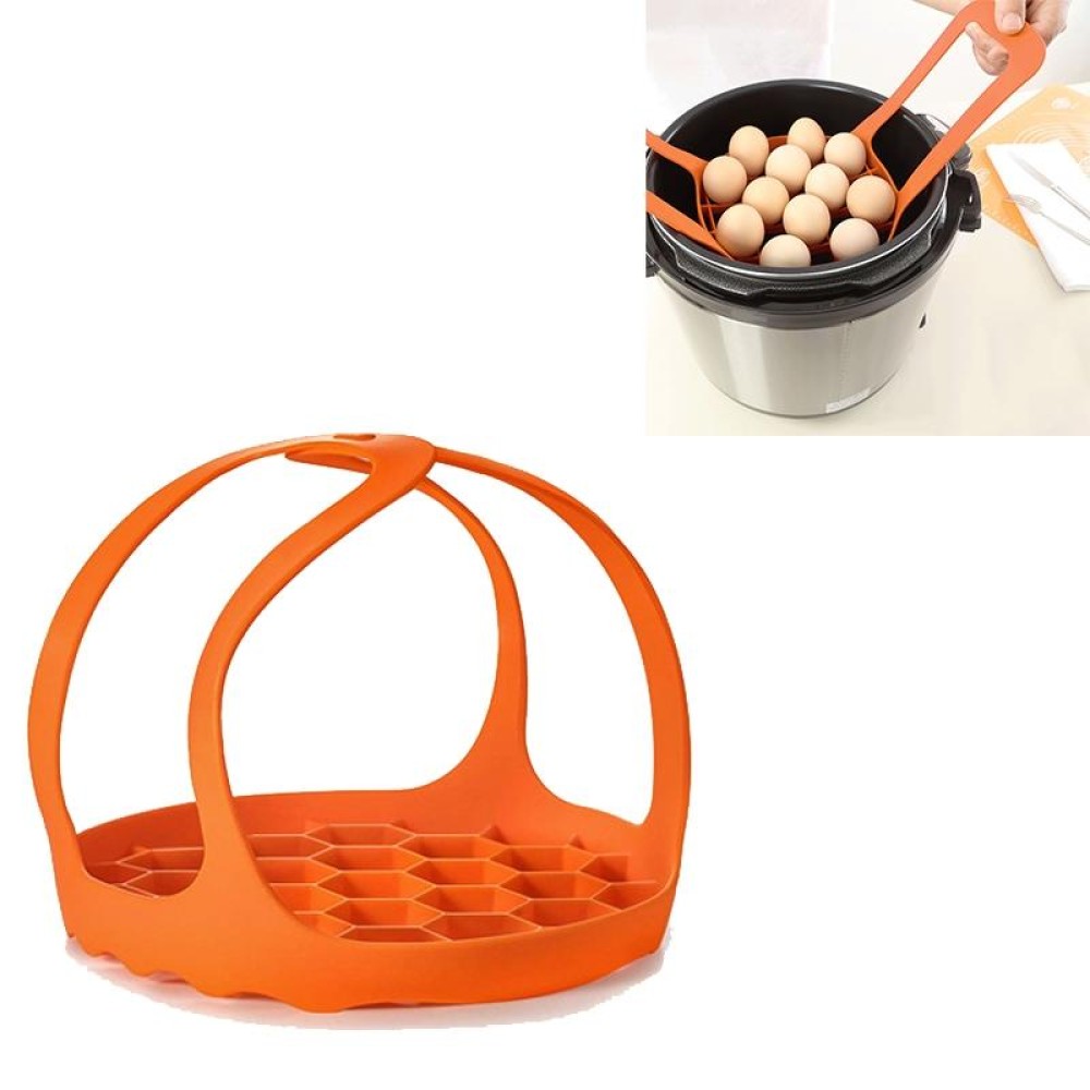 Silicone Steamer Egg Cooker Silicone Steamer Basket, Size:6.5 Inches(Orange)