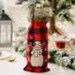 Decorations Red Lattice Wine Set Home Christmas Champagne Wine Bottle Set(Snowman)