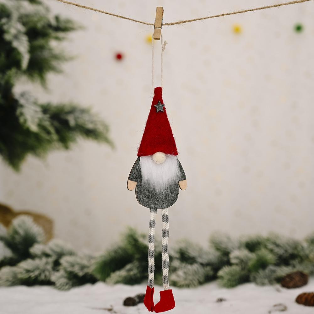 Christmas Ornaments Forest Old Man Doll Pendant(Red Hat)