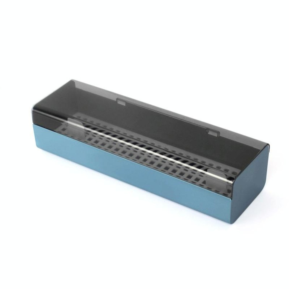 Household Kitchen Plastic Dust-Proof Drain Separator Chopstick Holder Storage Box(Blue)
