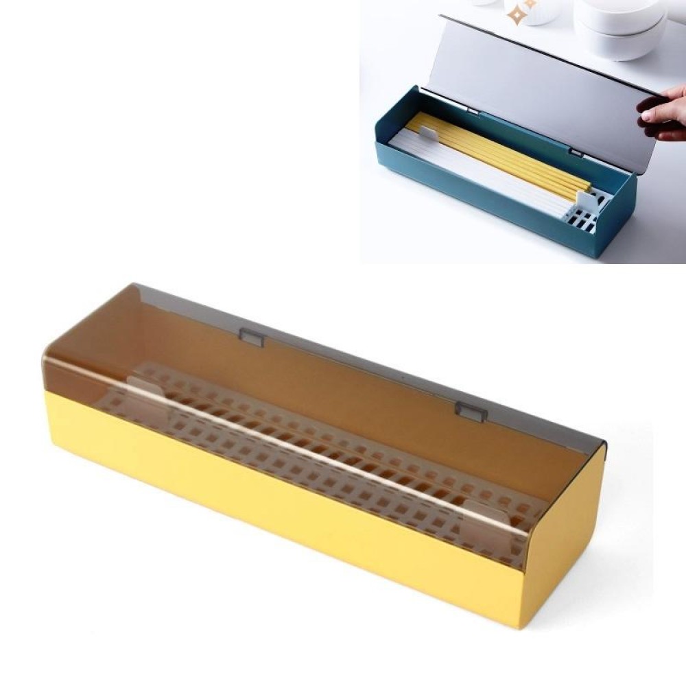 Household Kitchen Plastic Dust-Proof Drain Separator Chopstick Holder Storage Box(Yellow)