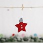 Christmas Decoration Knitted Hat Five-Pointed Star Small Pendant(Red)