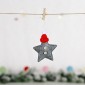 Christmas Decoration Knitted Hat Five-Pointed Star Small Pendant(Gray)