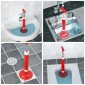 Household Sewer Dredge Toilet Suction Cup Vacuum Powerful Suction Pump, Style:Plastic Rod