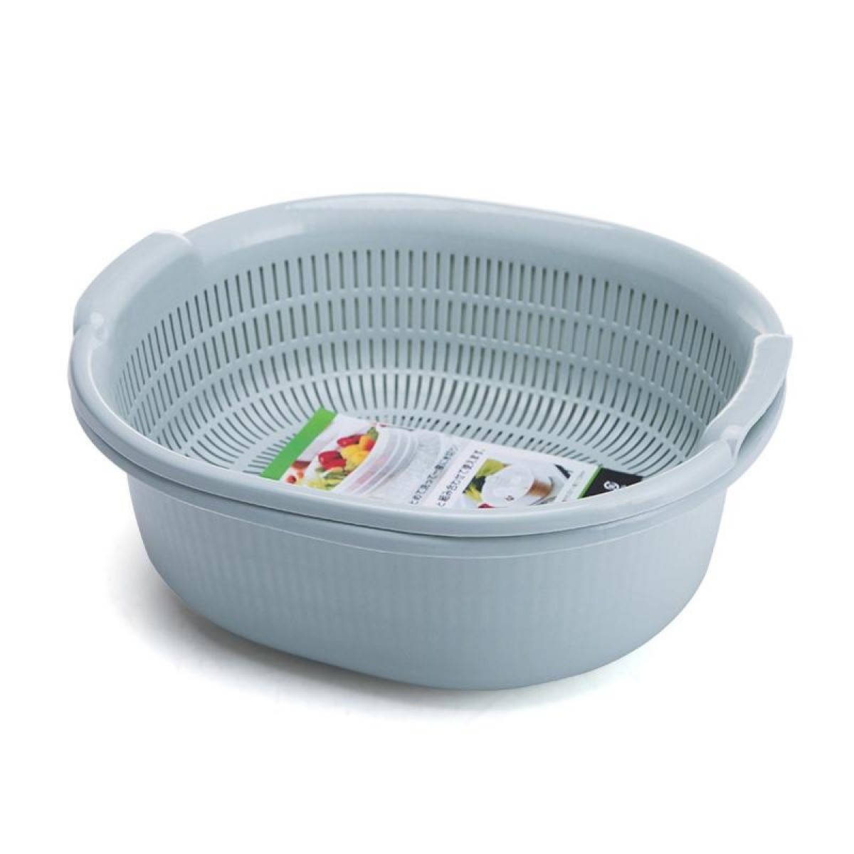 Double-Layer Vegetable Washing & Draining Basket Kitchen Fruit & Vegetable Storage Basket( Blue)