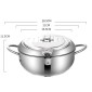 201 Stainless Steel Fryer Pot Household Temperature-controlled Multifunctional Thickening Pot, Size:20cm