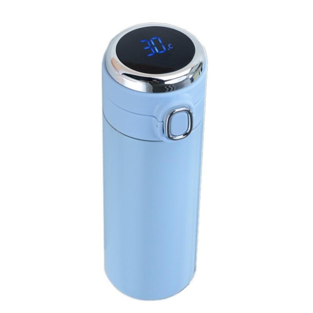 Smart Temperature Measurement Digital Display Stainless Steel Vacuum Flask Cup, Capacity:420ml(Light Blue)