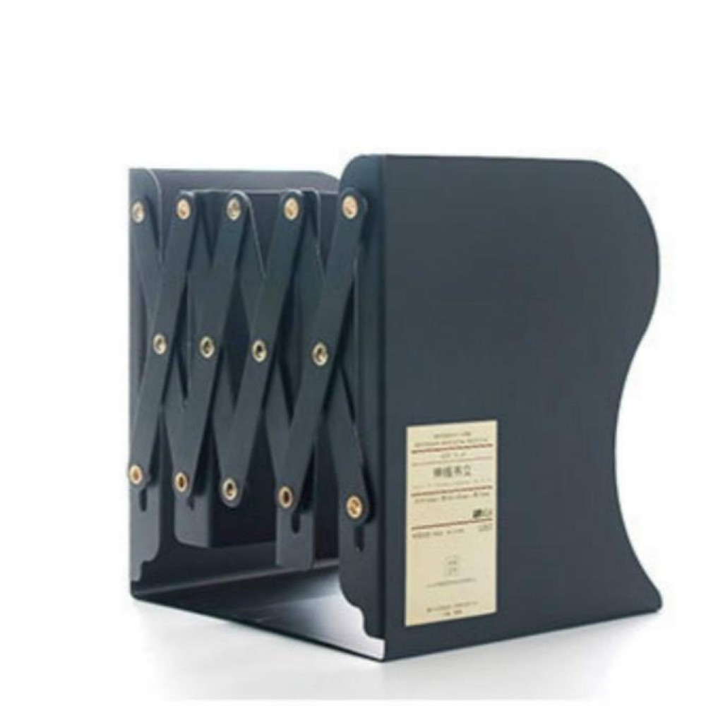 Adjust Bookshelf Large Metal Bookend Desk Holder Stand for Books Gift Stationery(Black)
