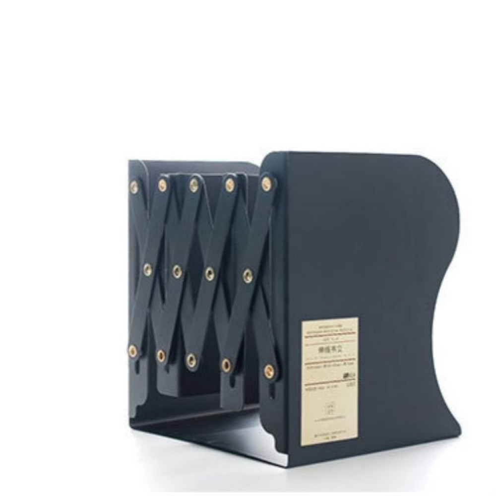 Adjust Bookshelf Large Metal Bookend Desk Holder Stand for Books Gift Stationery(Black)