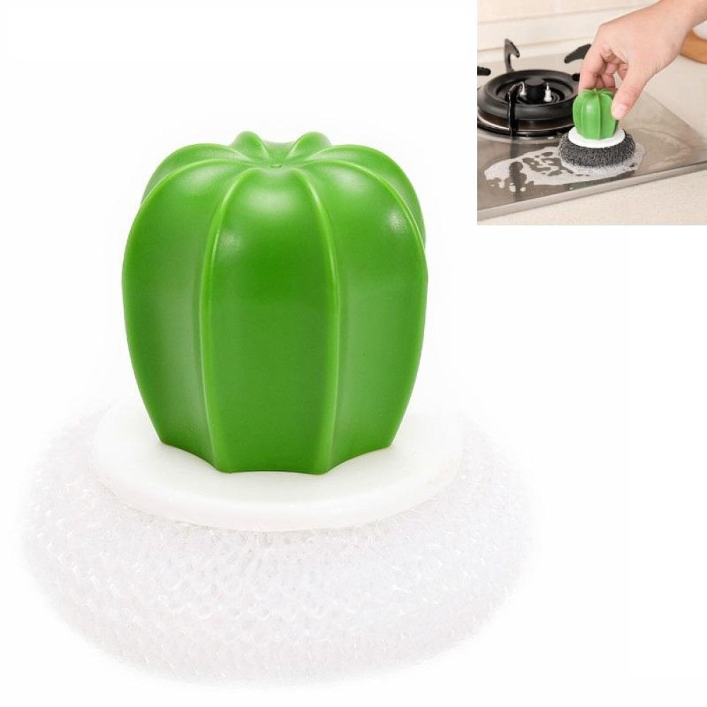6 PCS Cactus Kitchen Cleaning Supplies Wire With Handle Powerful Decontamination Pot Brush, Material:PP Ball