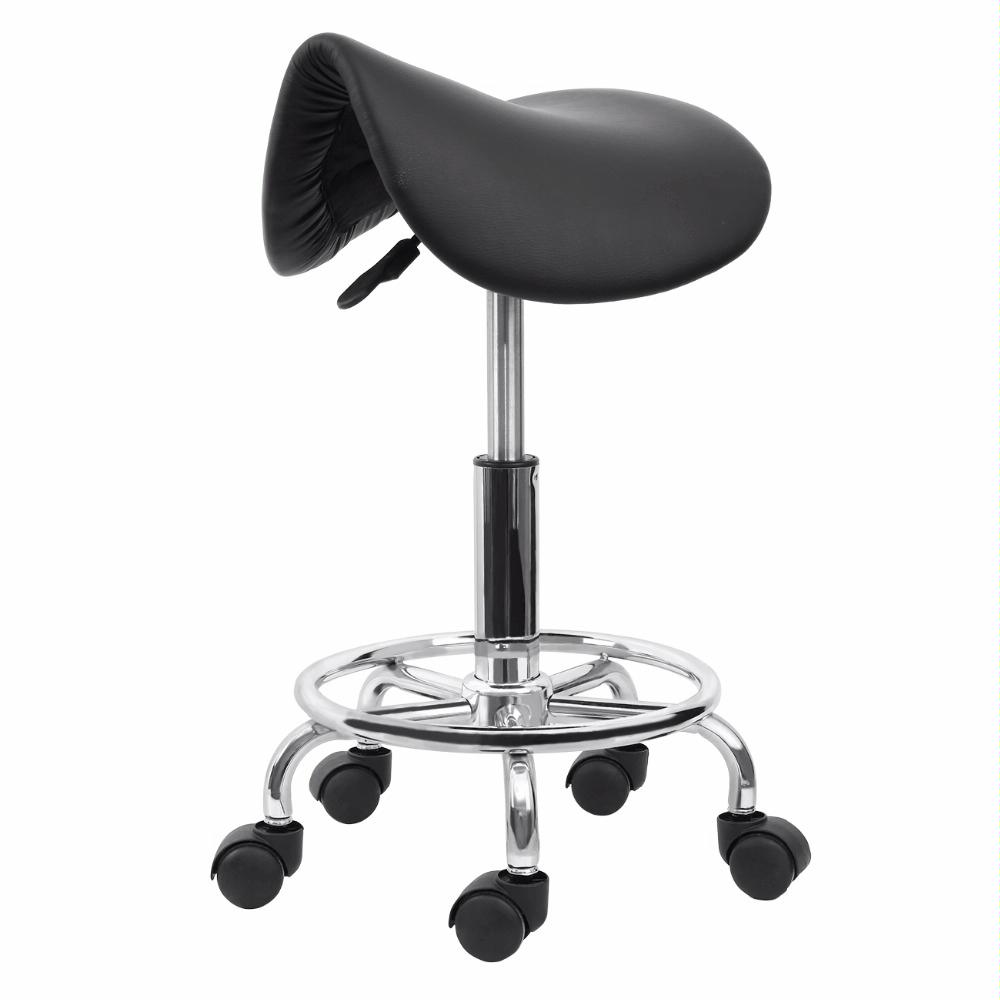 Saddle Chair Ergonomic Computer Chair Beauty Barber Mobile Chair(Black)