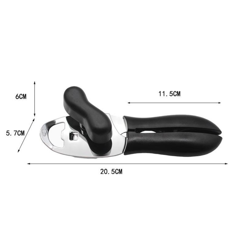 4 in 1 Multifunctional Can Opener Kitchen Household Lid Opener Canning Knife(Black)