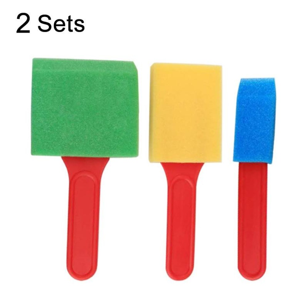 2 Sets Sponge Painting Brush Children Art Painting Seal Tool(3 PCS/Set Film Brush)