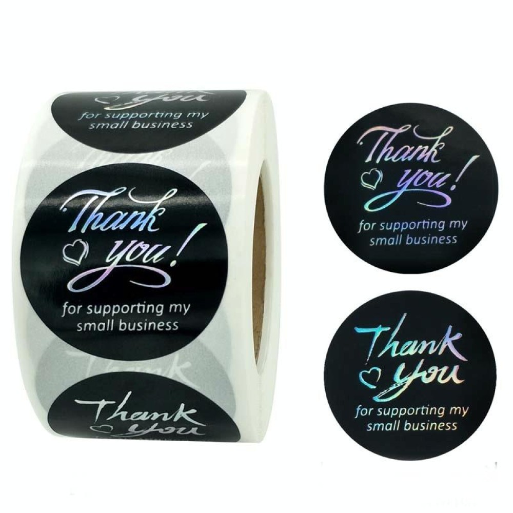 Thank You Sticker Hot Silver  Label Discoloration Sticker, Size: 38mm / 1.5inch