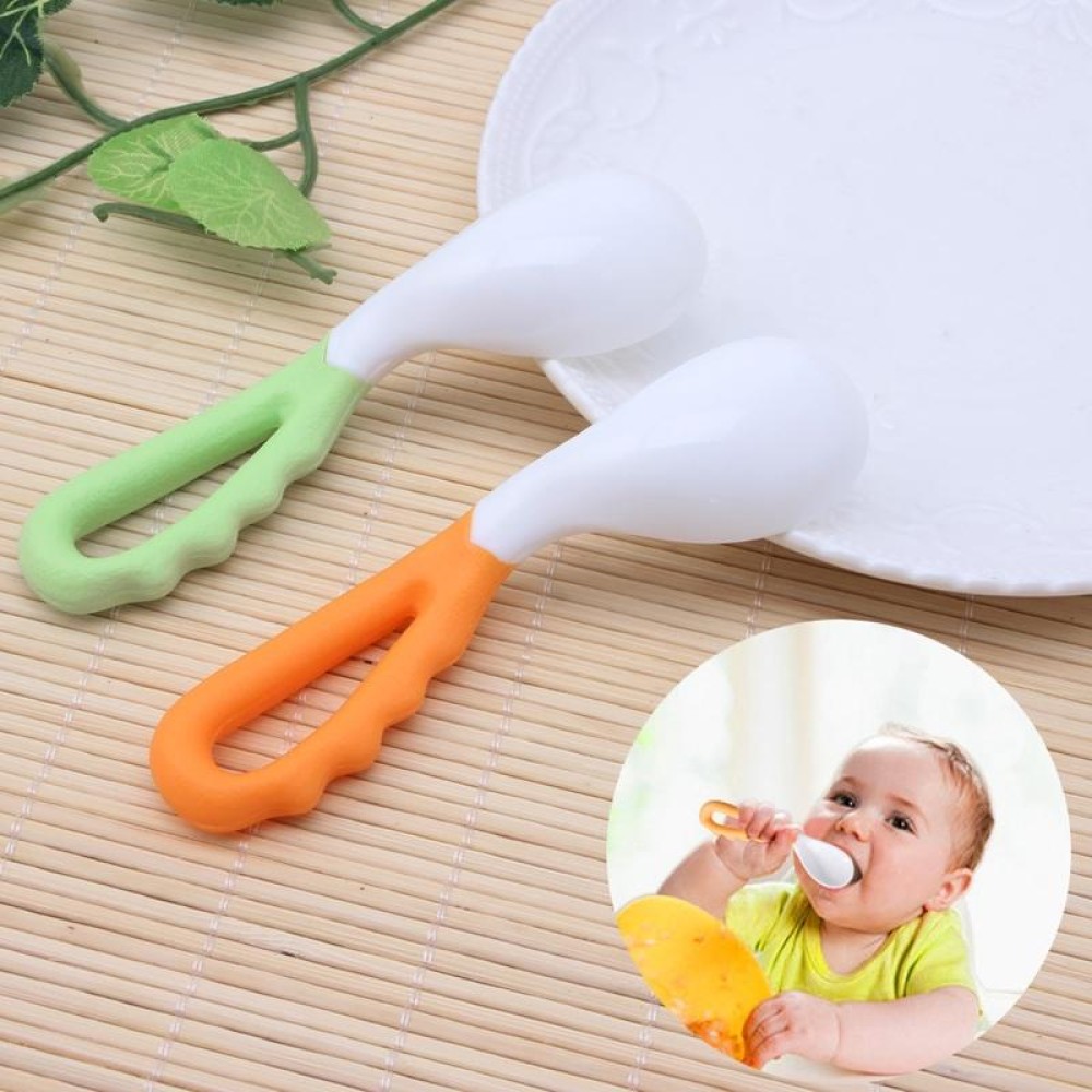 2 PCS Baby Curved Spoon Eat Spoon Baby Pacifier Feeding Spoon Solid Supplies Curved Spoon Children Tableware(Mixing)