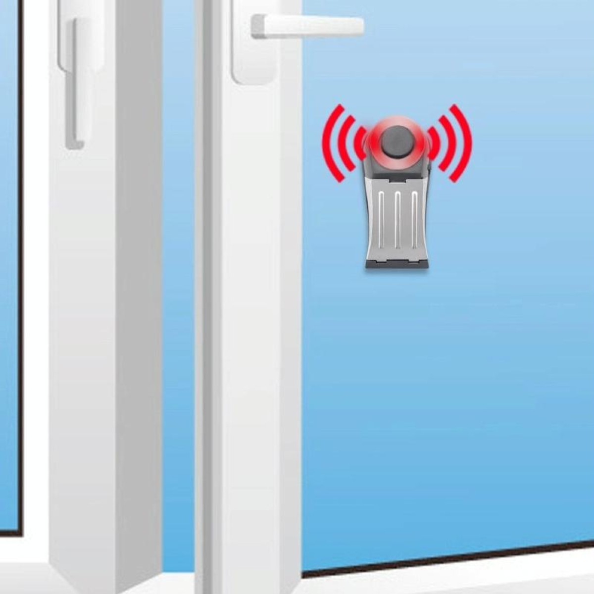 MSA-803 Window Vibration Alarm Door Stopper Flashing Light Burglar Alarm