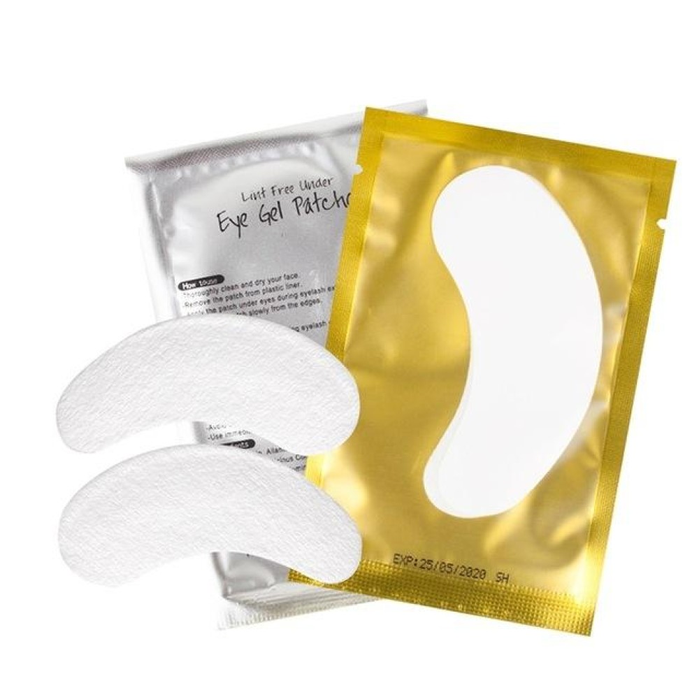 50 PCS Paper Patches Eyelash Under Eye Pads Lash Eyelash Extension Paper Patches Eye Tips Sticker Wraps Make Up Tools(Golden)