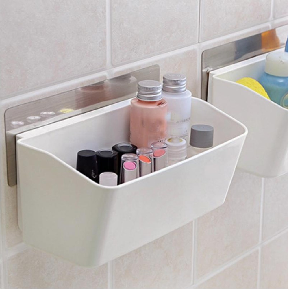 Powerful Non-Marking Sticker Mounting Device Shelf Bathroom Drain Cosmetic Storage Rack