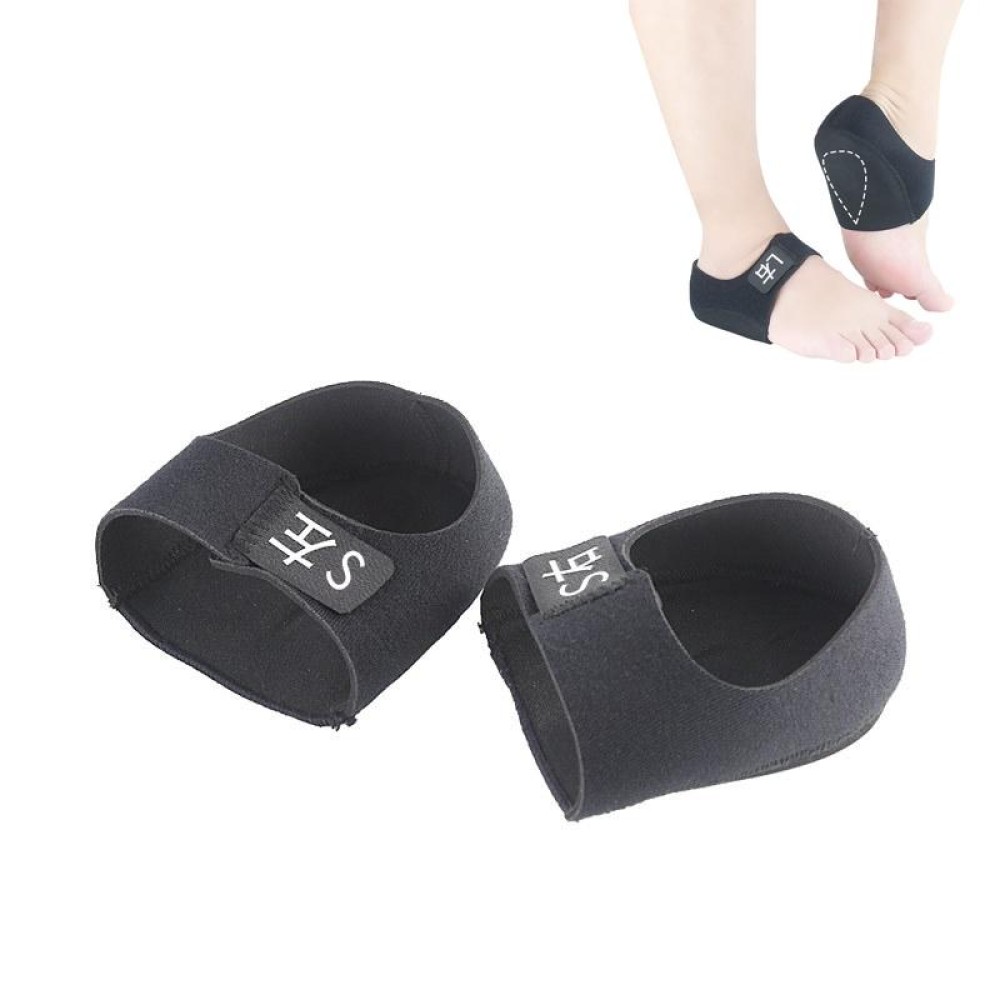 Heel Fatigue Shock Absorption And Warmth Gel Protective Cover, Size:S, Style:with Printing(Black)