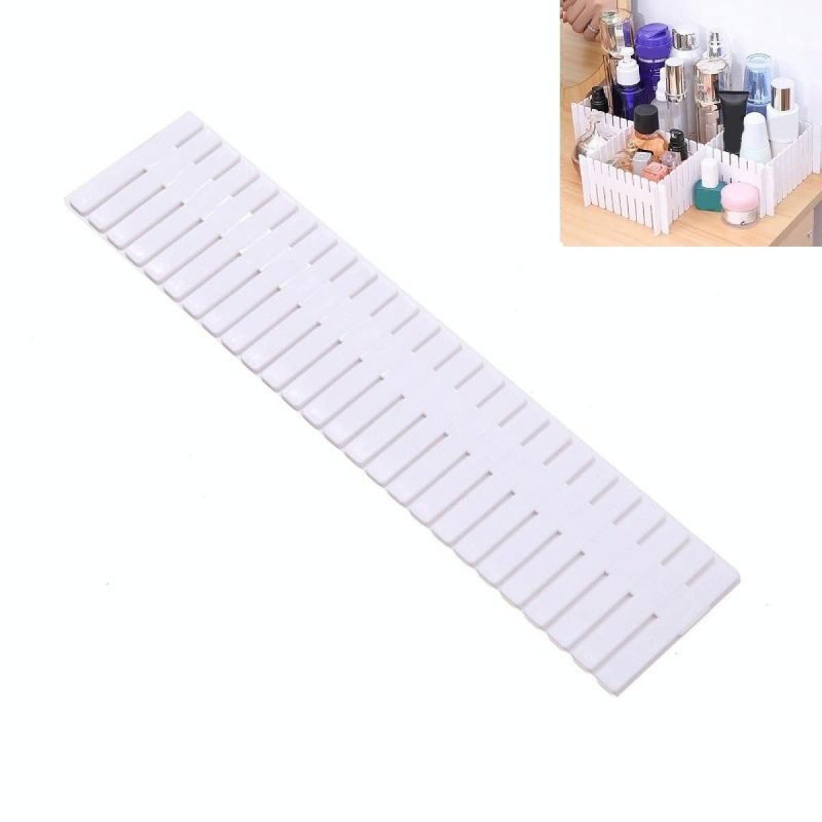 Plastic Drawer Divider Free Combination Classification Storage Board, 4pcs/Pack, Specification: 37x7cm(White)