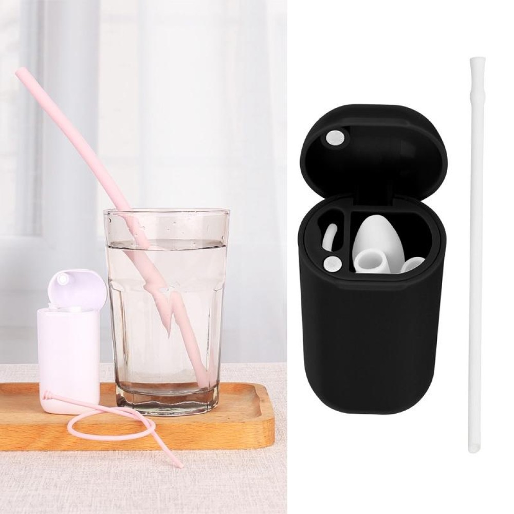 Portable Foldable Collapsible Reusable Silicone Drinking Straw Outdoor Household Drinking Tool, Straw Size: 230x8mm, Sytle:Section Node Straw(Black)