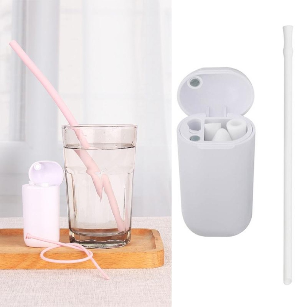 Portable Foldable Collapsible Reusable Silicone Drinking Straw Outdoor Household Drinking Tool, Straw Size: 230x8mm, Sytle:Section Node Straw(White)