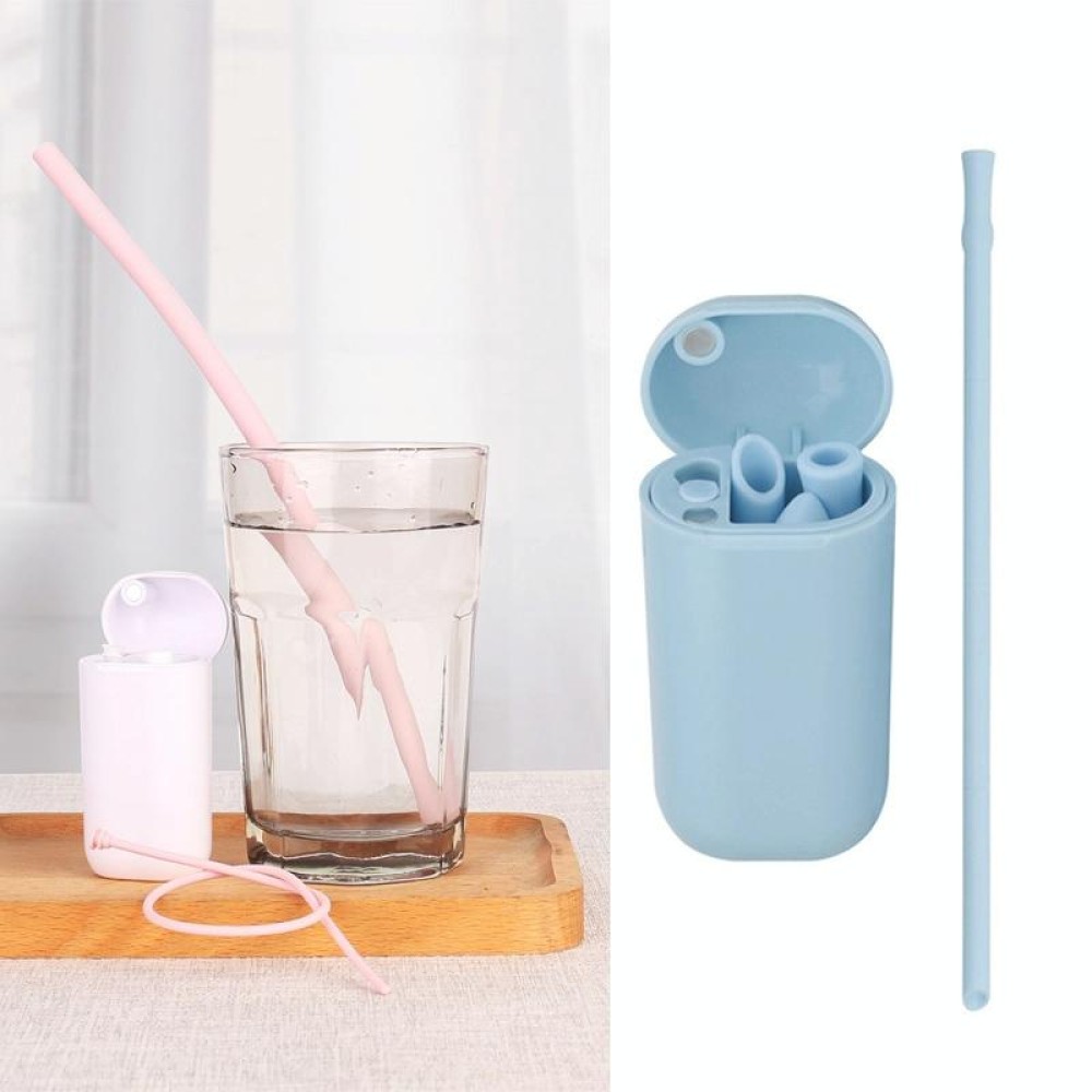 Portable Foldable Collapsible Reusable Silicone Drinking Straw Outdoor Household Drinking Tool, Straw Size: 230x8mm, Sytle:Section Node Straw(Blue)