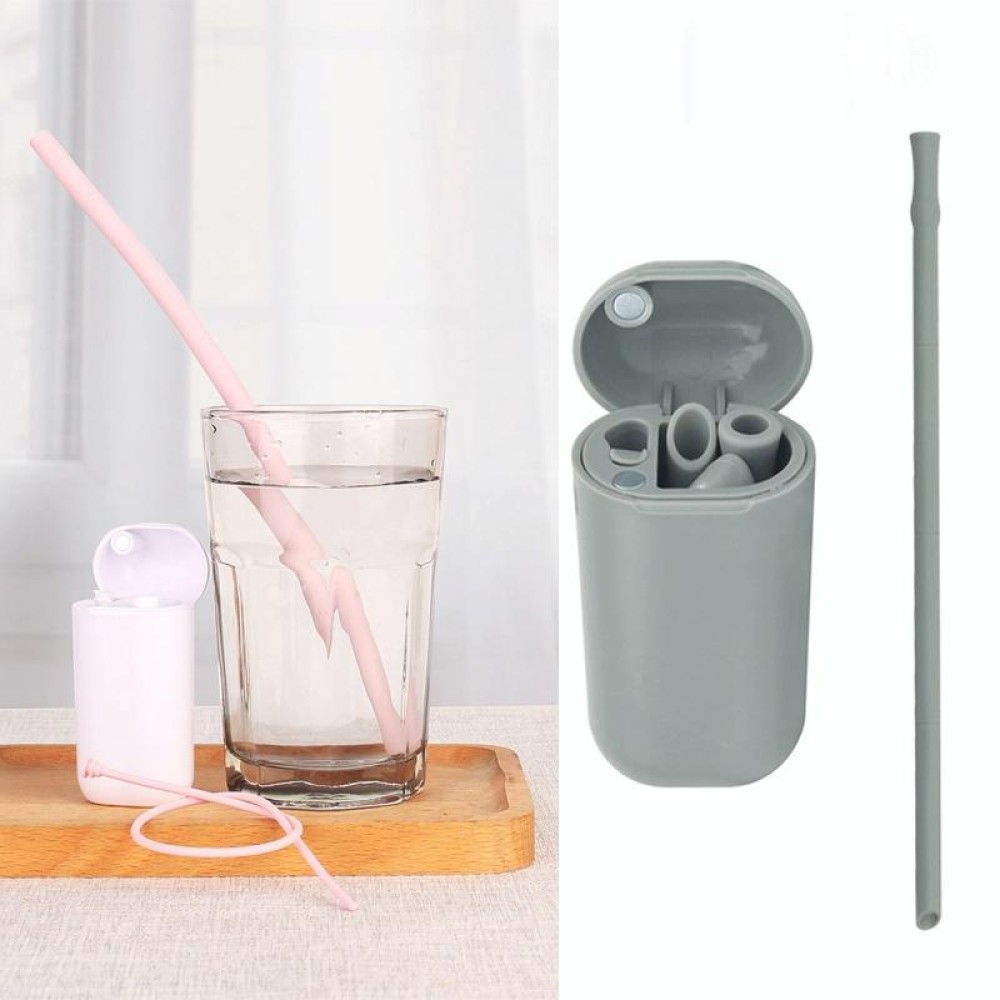Portable Foldable Collapsible Reusable Silicone Drinking Straw Outdoor Household Drinking Tool, Straw Size: 230x8mm, Sytle:Section Node Straw(Grey)