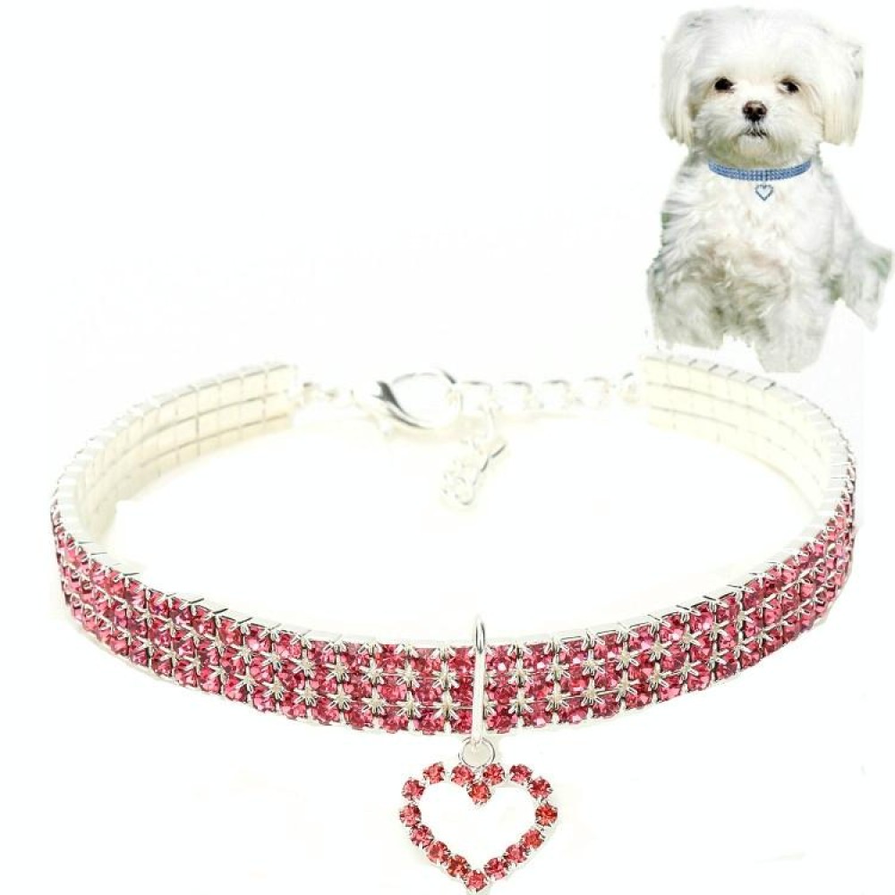 Pet Supplies Elastic Love Cats And Dogs Accessories Pet Collars, Size:M(Pink)