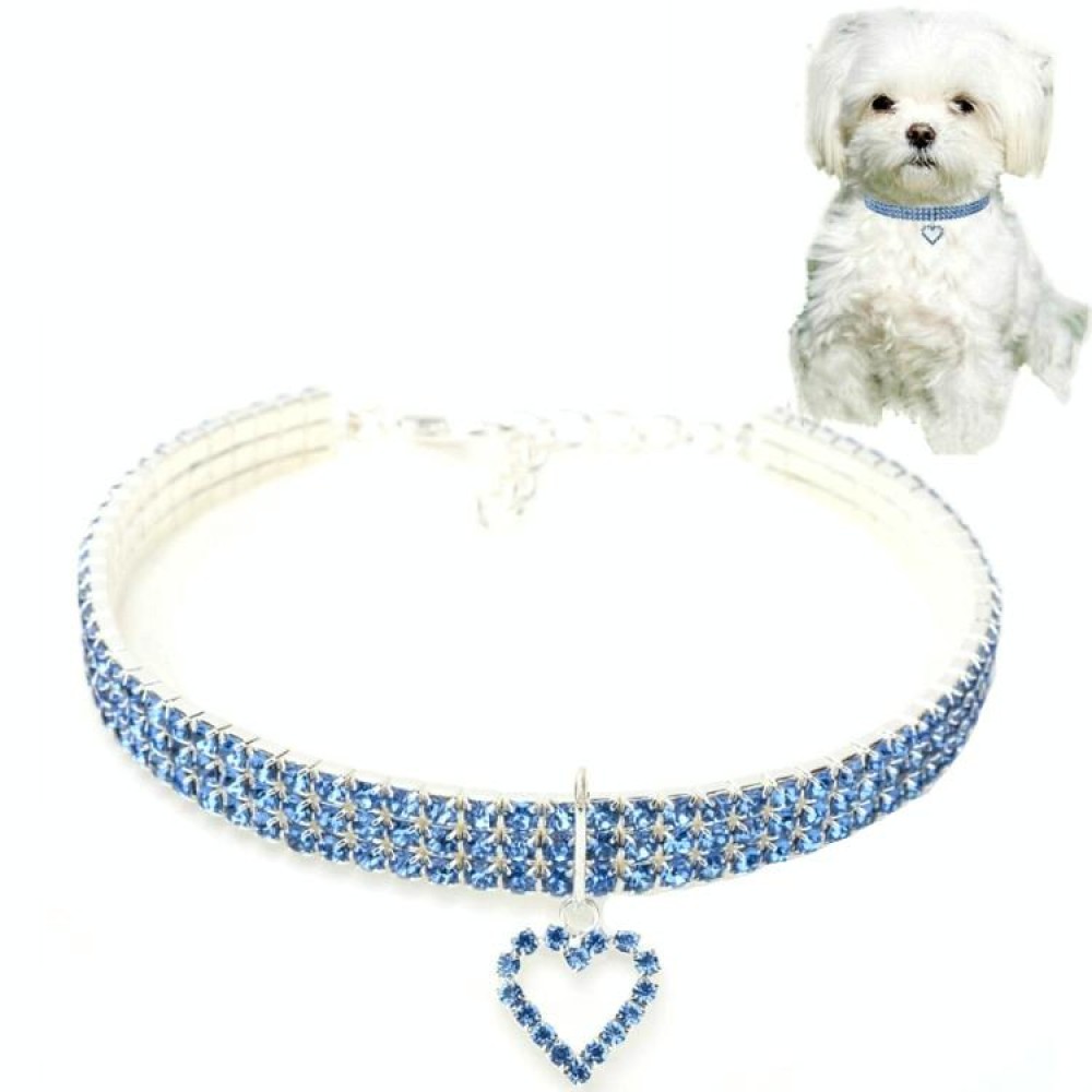 Pet Supplies Elastic Love Cats And Dogs Accessories Pet Collars, Size:M(Blue)