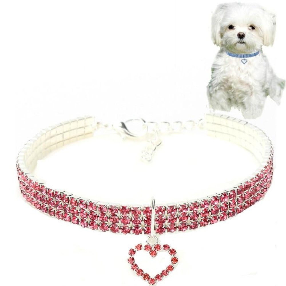Pet Supplies Elastic Love Cats And Dogs Accessories Pet Collars, Size:L(Pink)