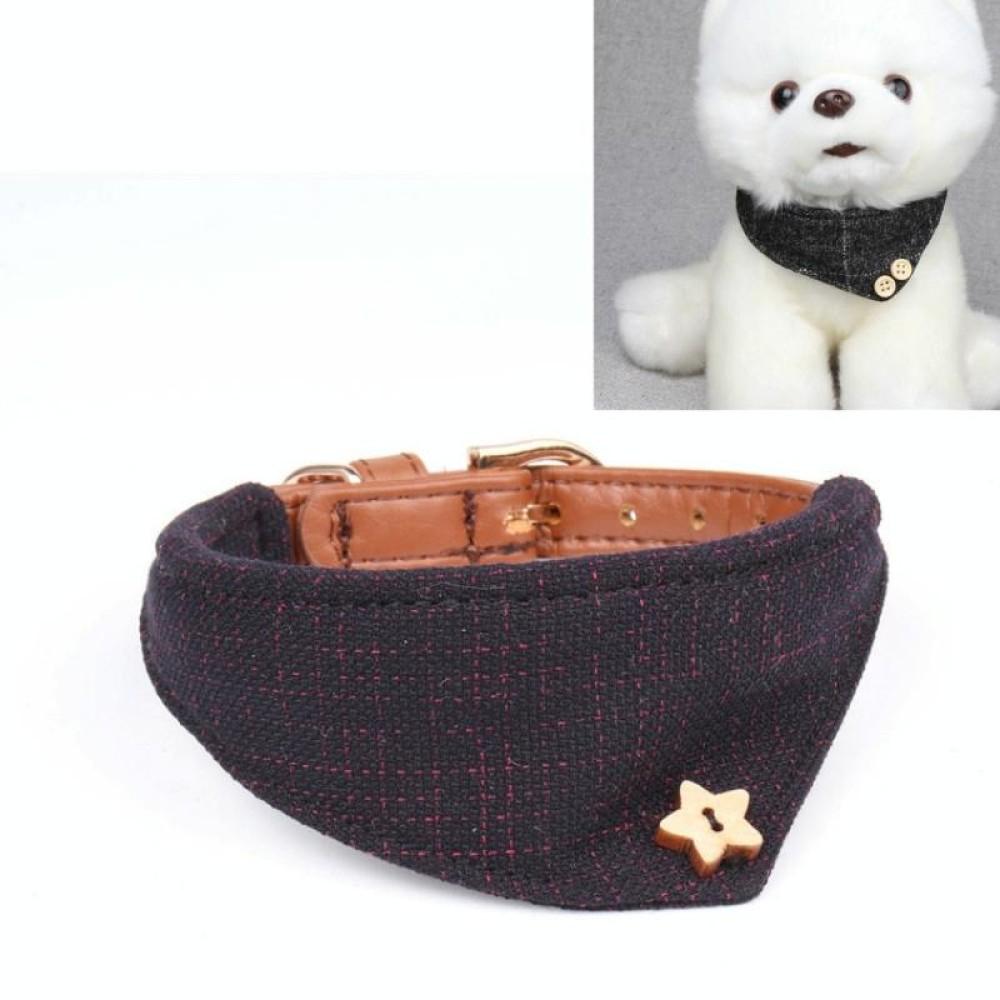 Dog Collars Pet PU Triangle Collars, Specification: 1.3x34cm(Navy)