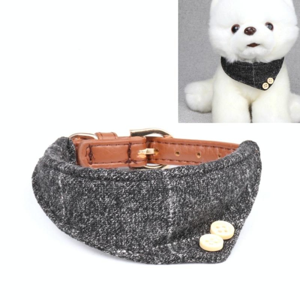 Dog Collars Pet PU Triangle Collars, Specification: 1.3x42cm(Gray)