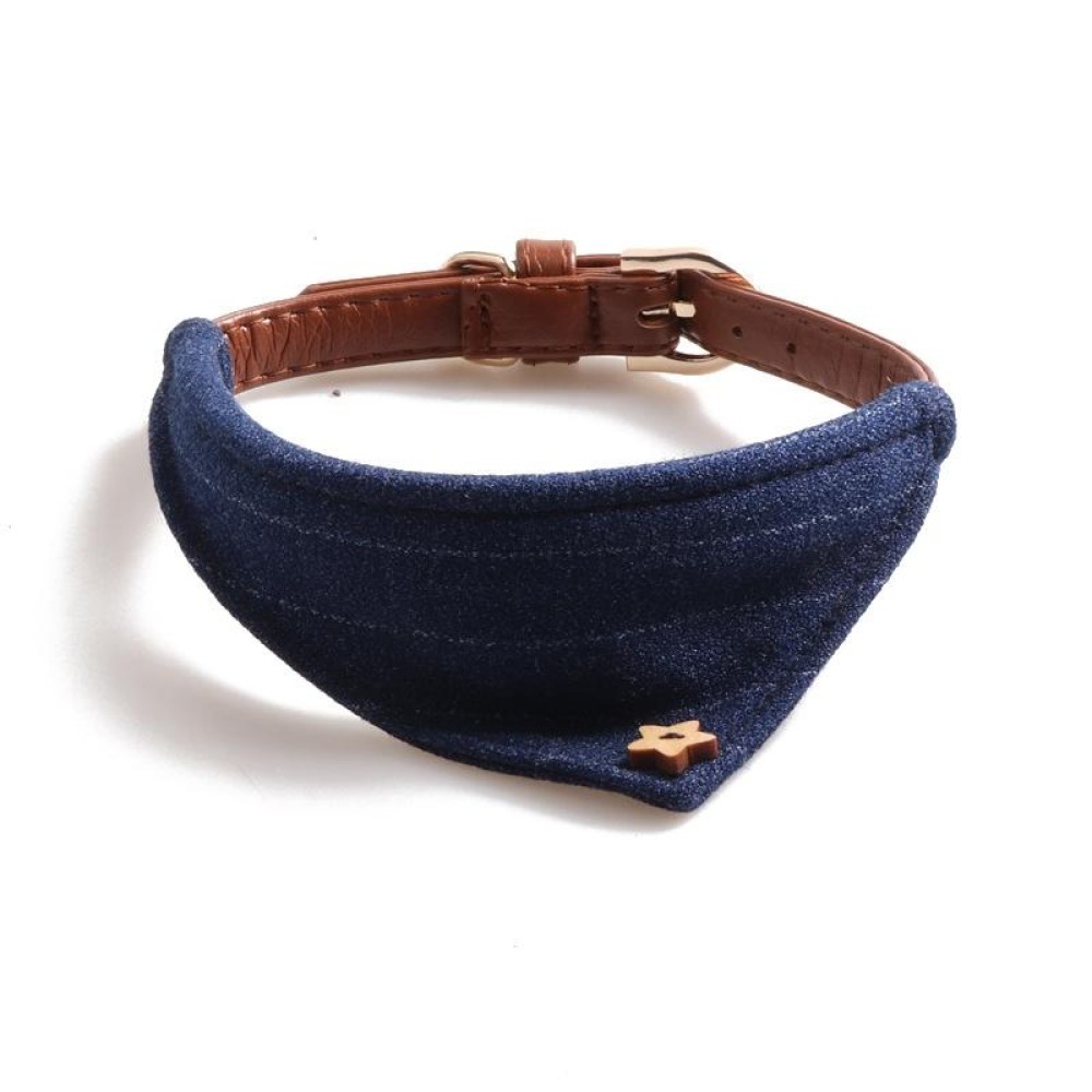 Dog Collars Pet PU Triangle Collars, Specification: 1.3x42cm(Blue)