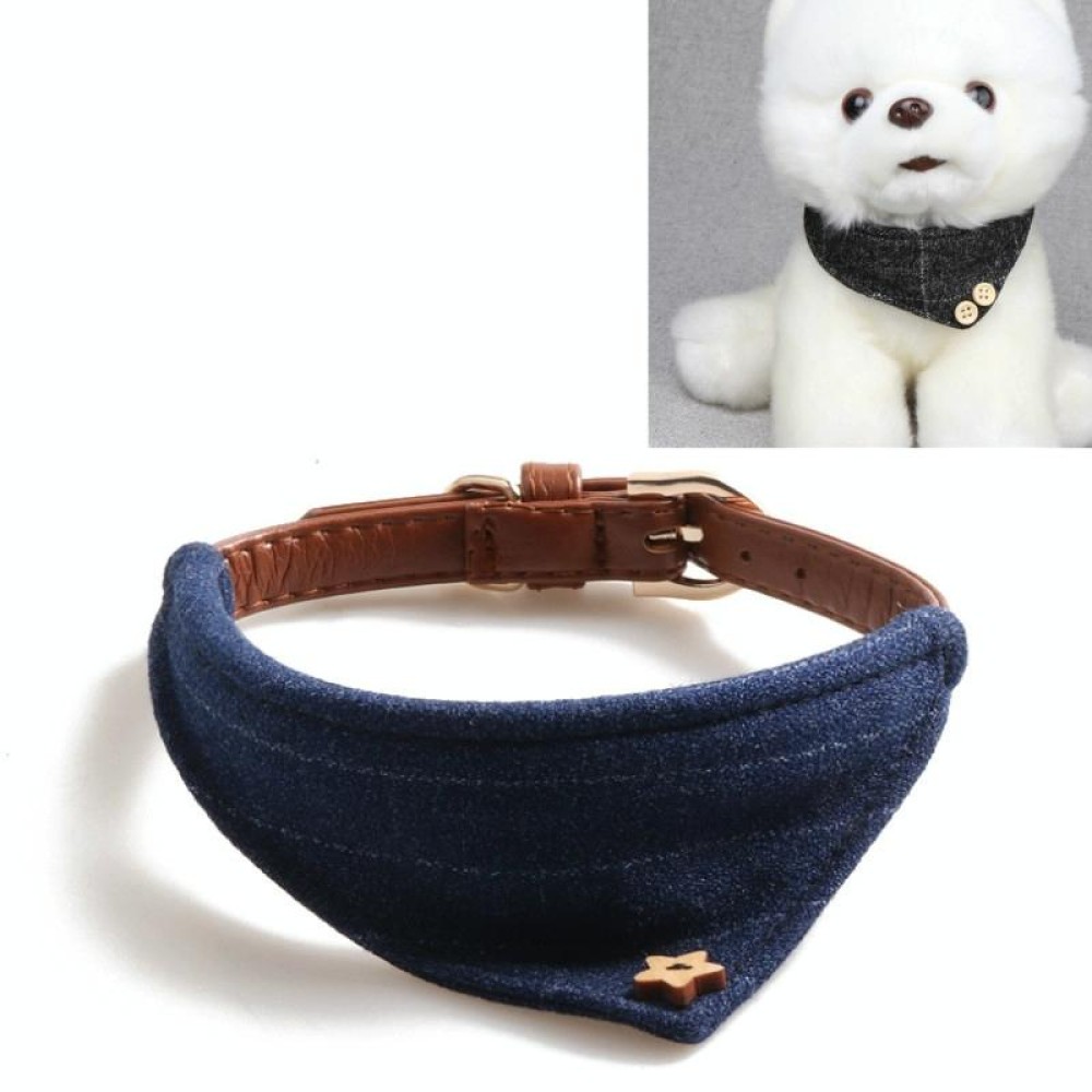 Dog Collars Pet PU Triangle Collars, Specification: 1.5x47cm(Blue)