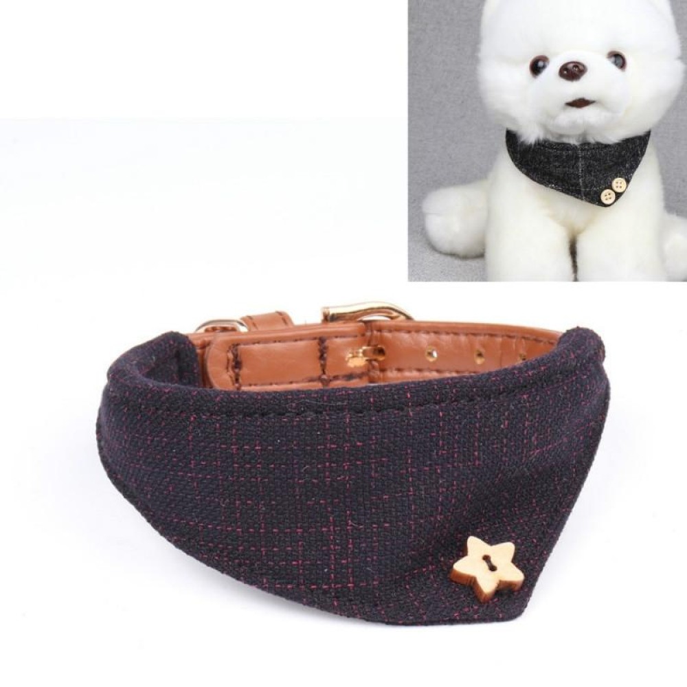 Dog Collars Pet PU Triangle Collars, Specification: 1.5x47cm(Navy)