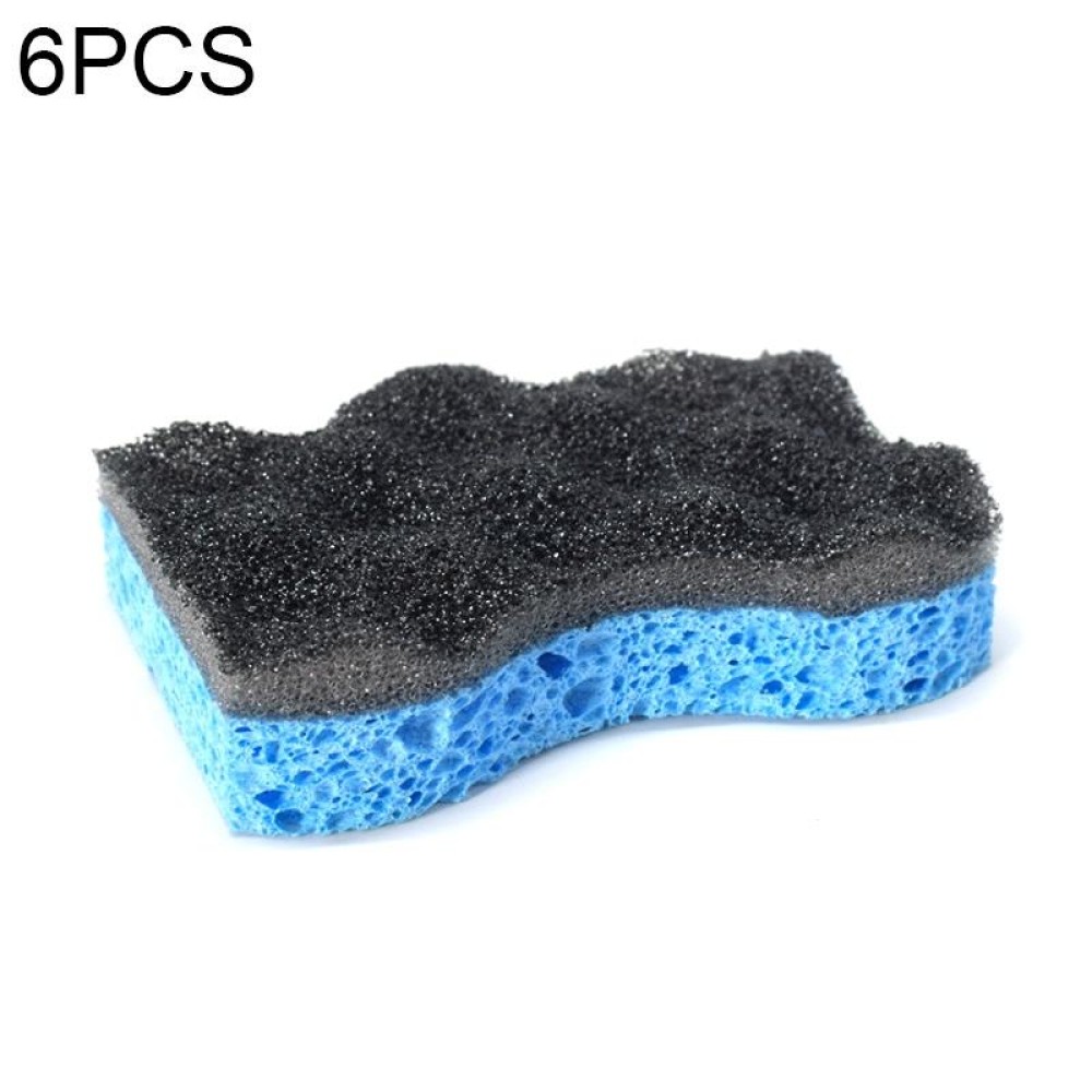 6 PCS Household Cleaning Sponge Kitchen Scouring Pad(Black)
