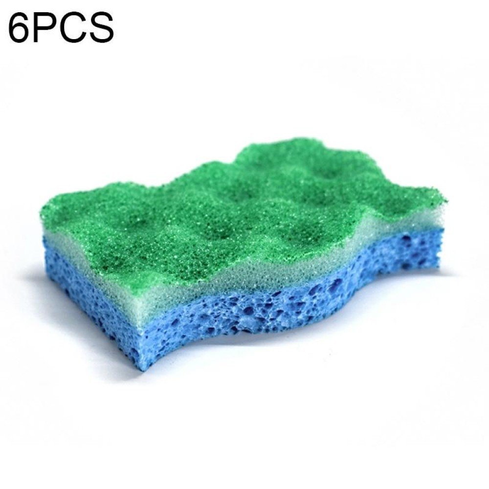 6 PCS Household Cleaning Sponge Kitchen Scouring Pad(Green)