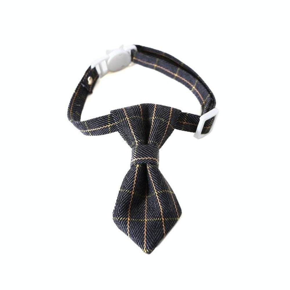 Pet Sub-Bow Tie Adjustable Cat Dog Collar Accessories, Style:Tie, Size:S 17-32cm(Gray)