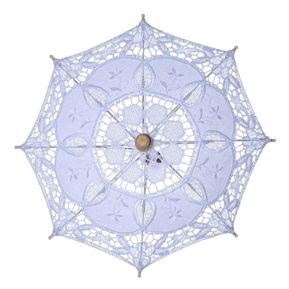 Wedding Bridal Lace Umbrella Shooting Props Wedding Supplies, Size: Length 43/Diameter 45cm(White)