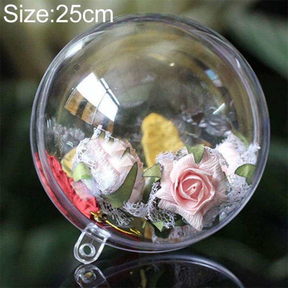 High Transparent Christmas Plastic Hollow Round Ball Window Decoration Mall Hanging Ball, Size:25cm