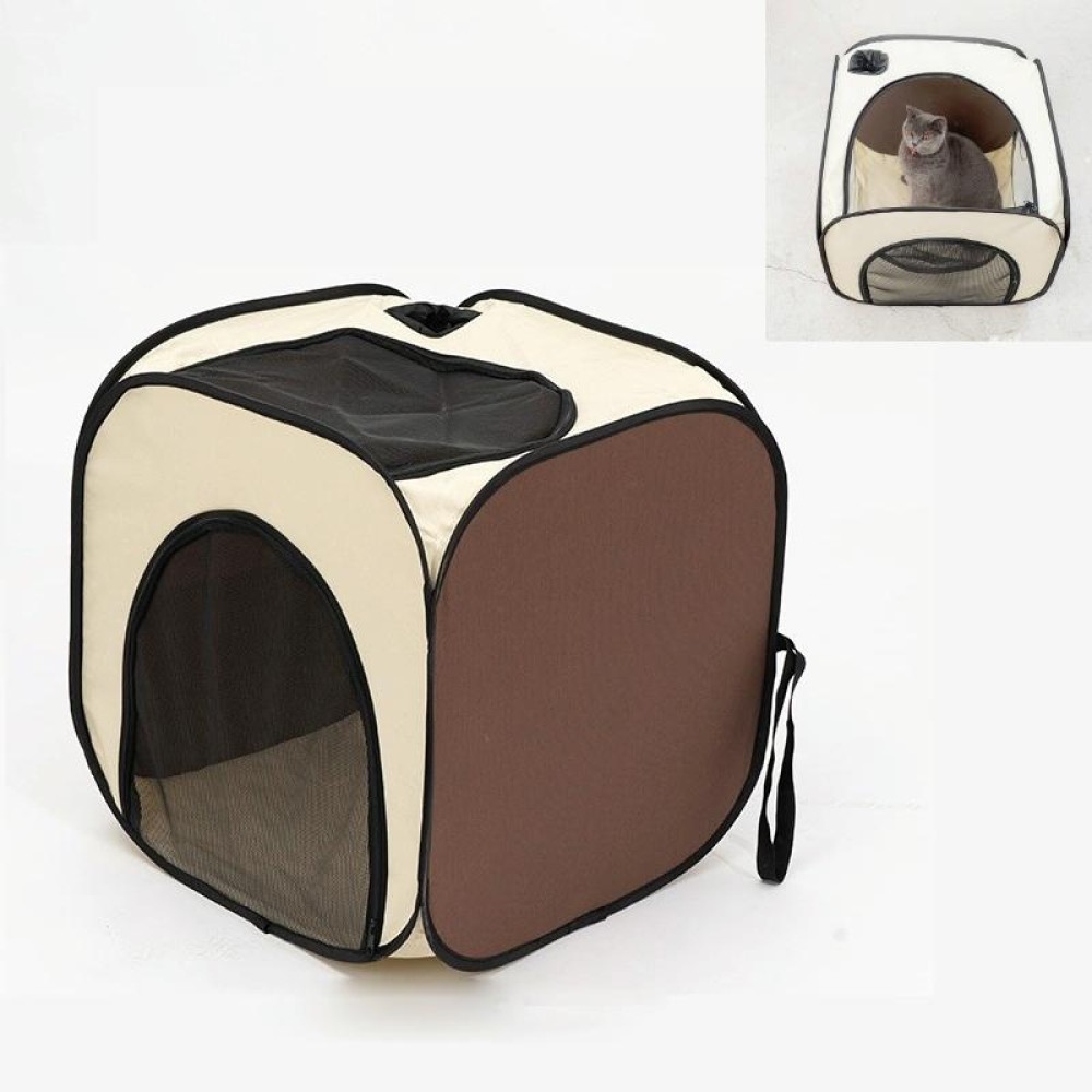 Pet Hair Drying Box Foldable Pet Dry Room Pet Hair Dryer Cage(Rice Coffee Color)