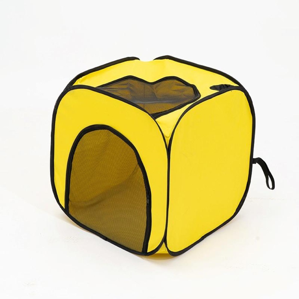 Pet Hair Drying Box Foldable Pet Dry Room Pet Hair Dryer Cage(Lemon Yellow)