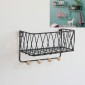 Wall Hook Rack Home Wall Decoration Creative Multifunctional Partition Wrought Iron Rack, Size:Small(Black)