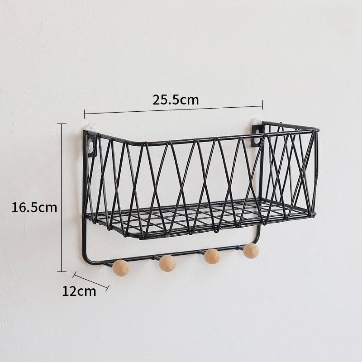 Wall Hook Rack Home Wall Decoration Creative Multifunctional Partition Wrought Iron Rack, Size:Small(Black)