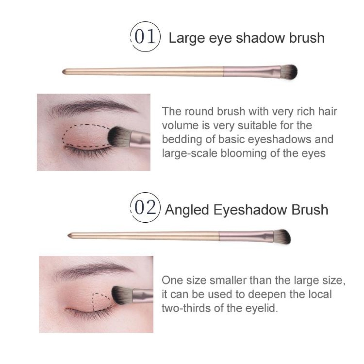 4 PCS / Set Makeup Brush Eye Shadow Brush Eye Makeup Set Soft Hair Detail Brush Smudge Brush With Brush Bag, Color:Gold