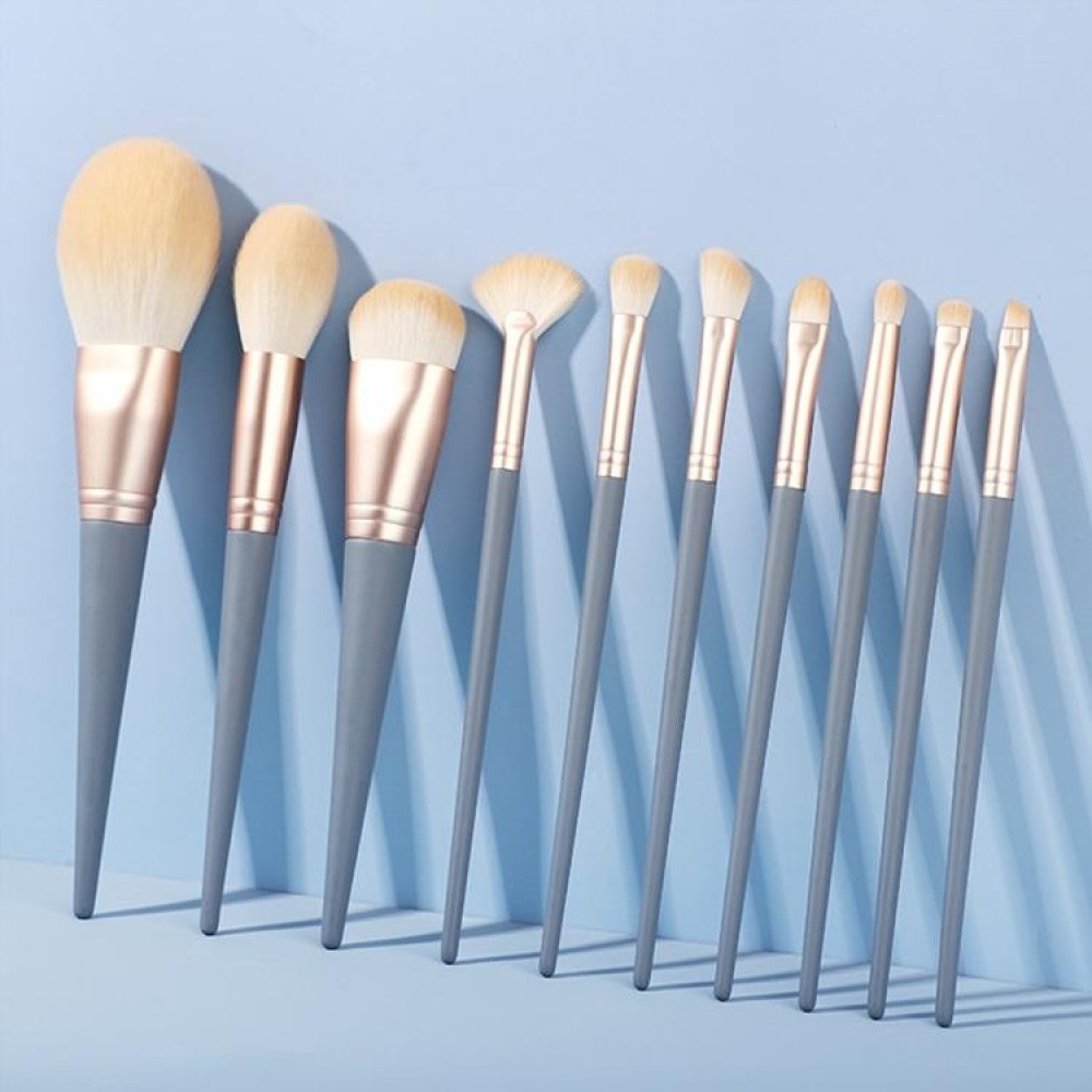 10 PCS / Set Makeup Brush Corn Silk Fiber Hair Loose Powder Brush Face And Eye Makeup Brush, Style:Without Bag
