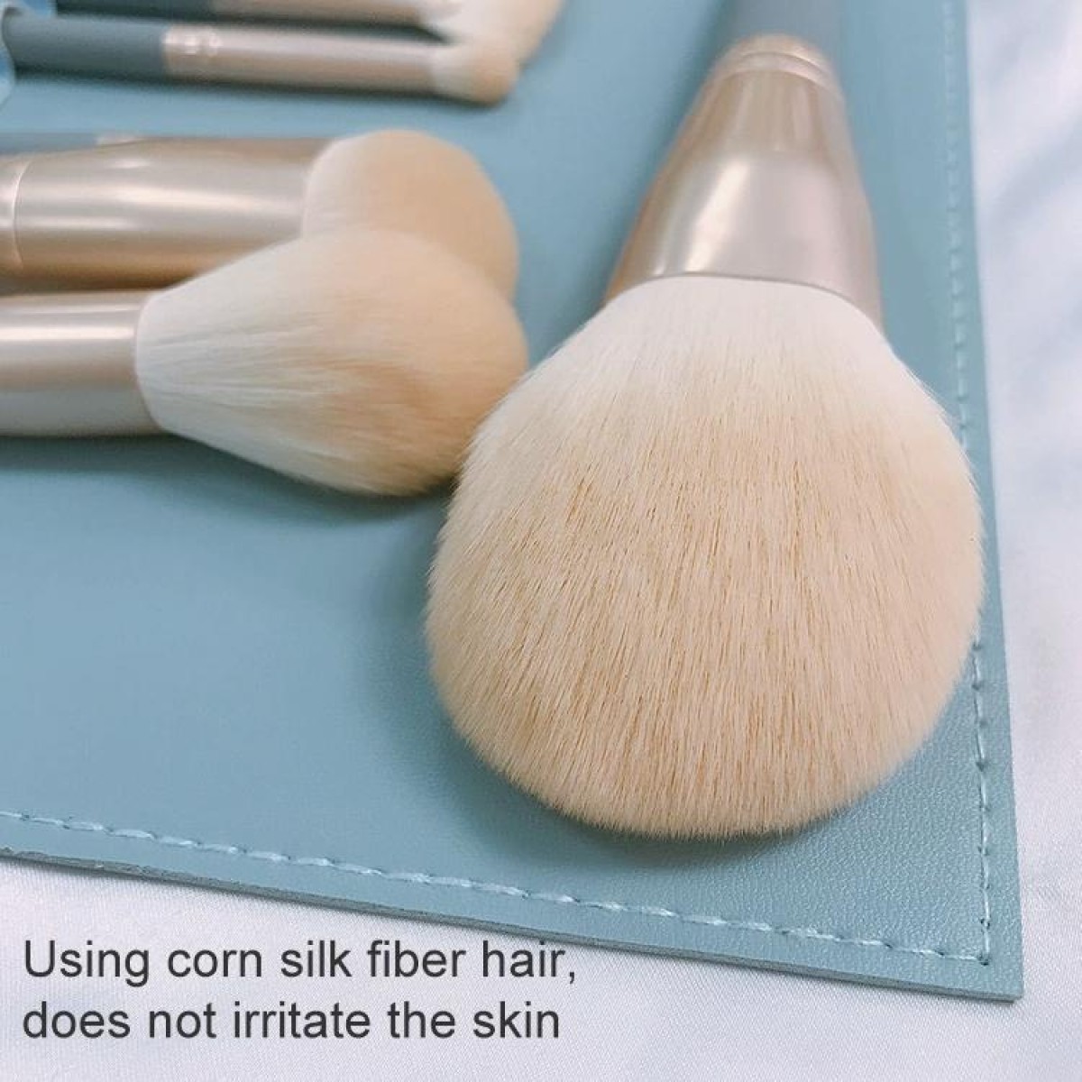 10 PCS / Set Makeup Brush Corn Silk Fiber Hair Loose Powder Brush Face And Eye Makeup Brush, Style:With Silver Bag