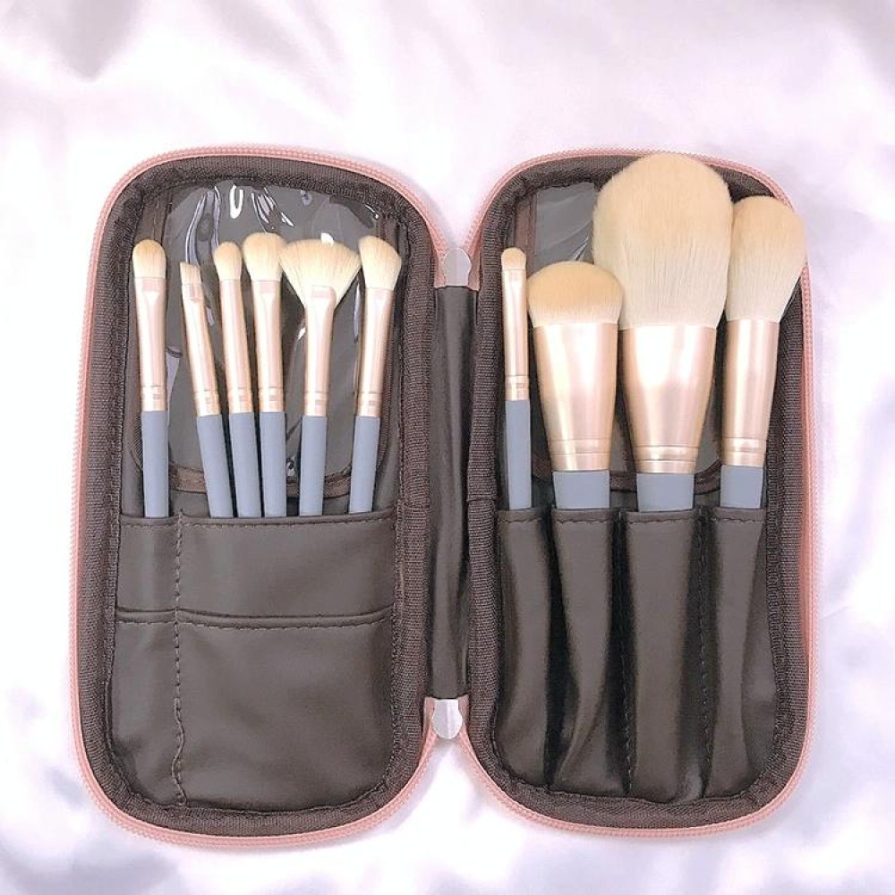10 PCS / Set Makeup Brush Corn Silk Fiber Hair Loose Powder Brush Face And Eye Makeup Brush, Style:With Pink Zipper Bag