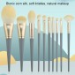 10 PCS / Set Makeup Brush Corn Silk Fiber Hair Loose Powder Brush Face And Eye Makeup Brush, Style:With Pink Zipper Bag
